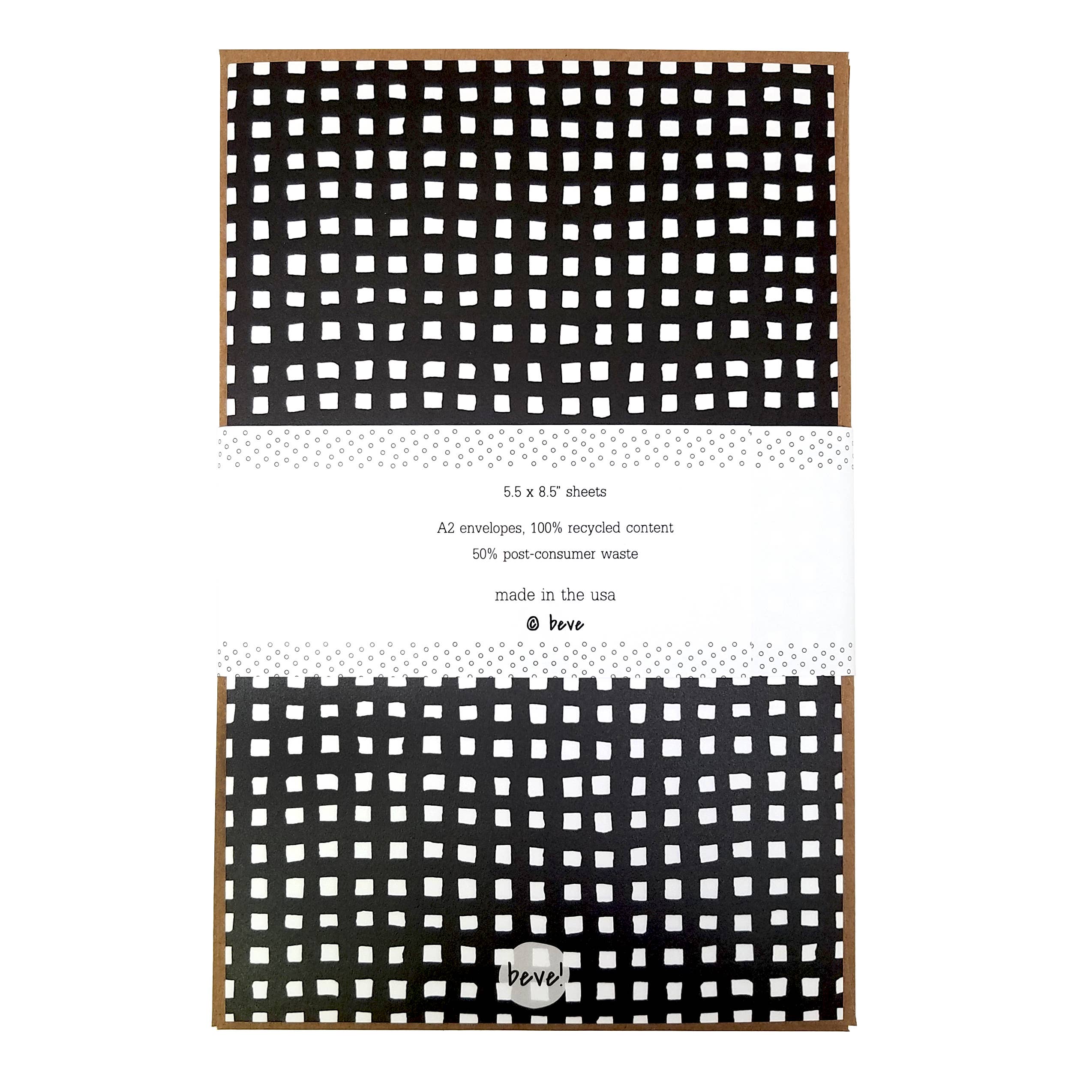 Black Gingham Letter Writing Set
