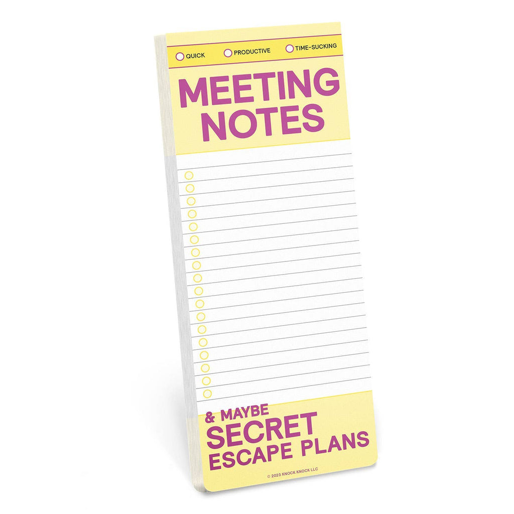 Meeting Notes Make-a-List Pad | Funny Office Notepad