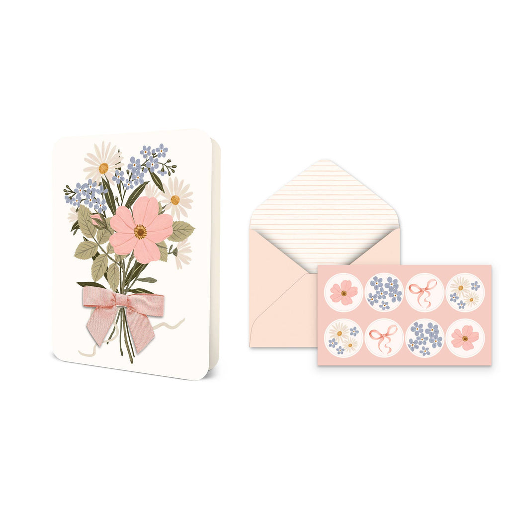 Wildflower Bouquet Bow Note Card Set