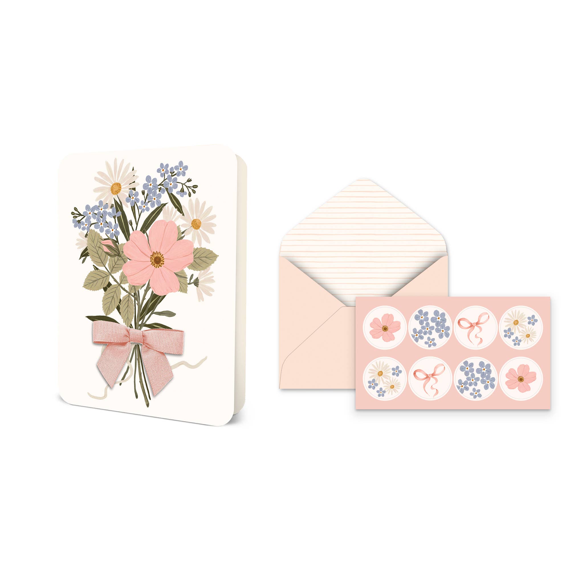 Wildflower Bouquet Bow Note Card Set