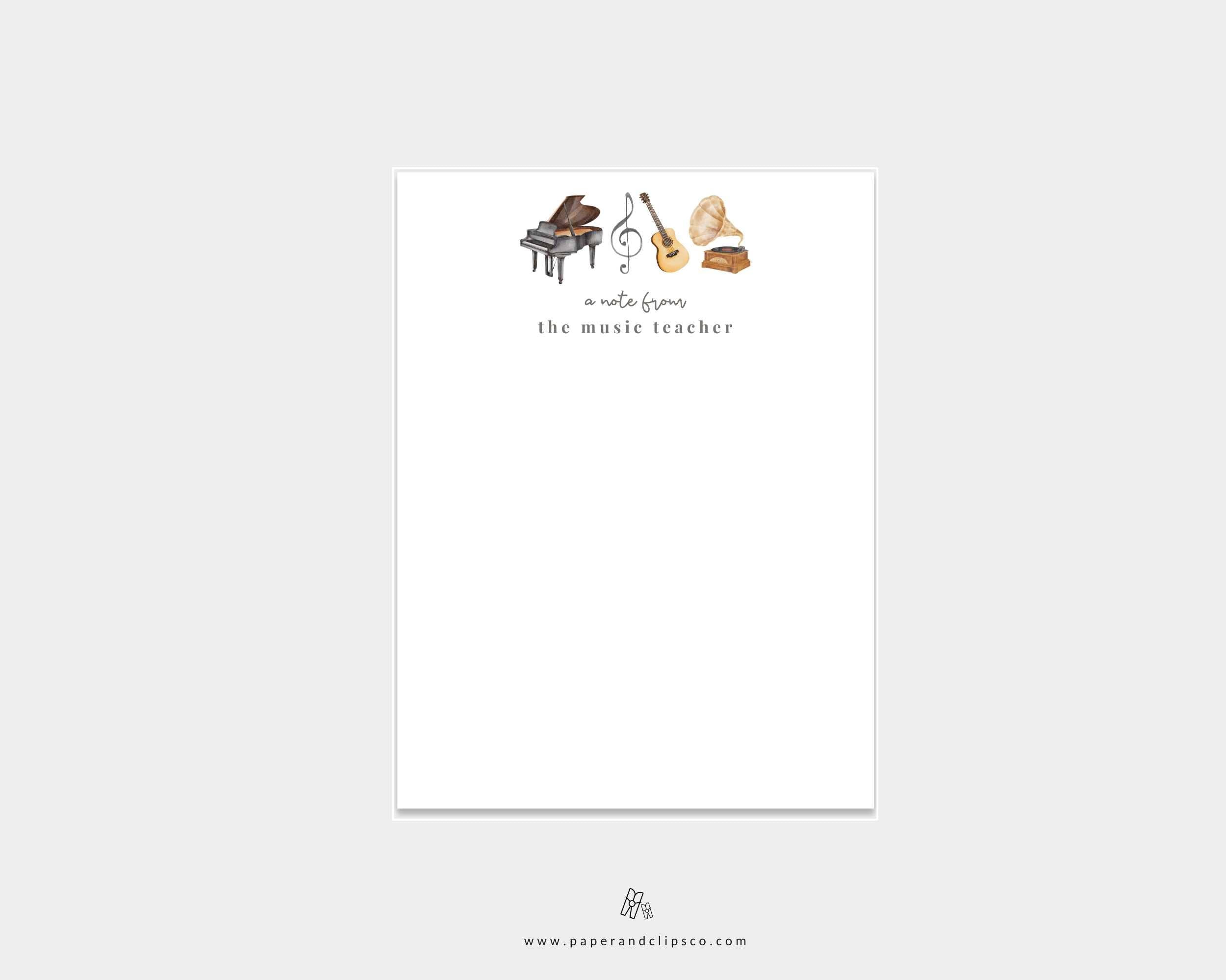 Music Teacher Notepad | 4.25" x 5.5"