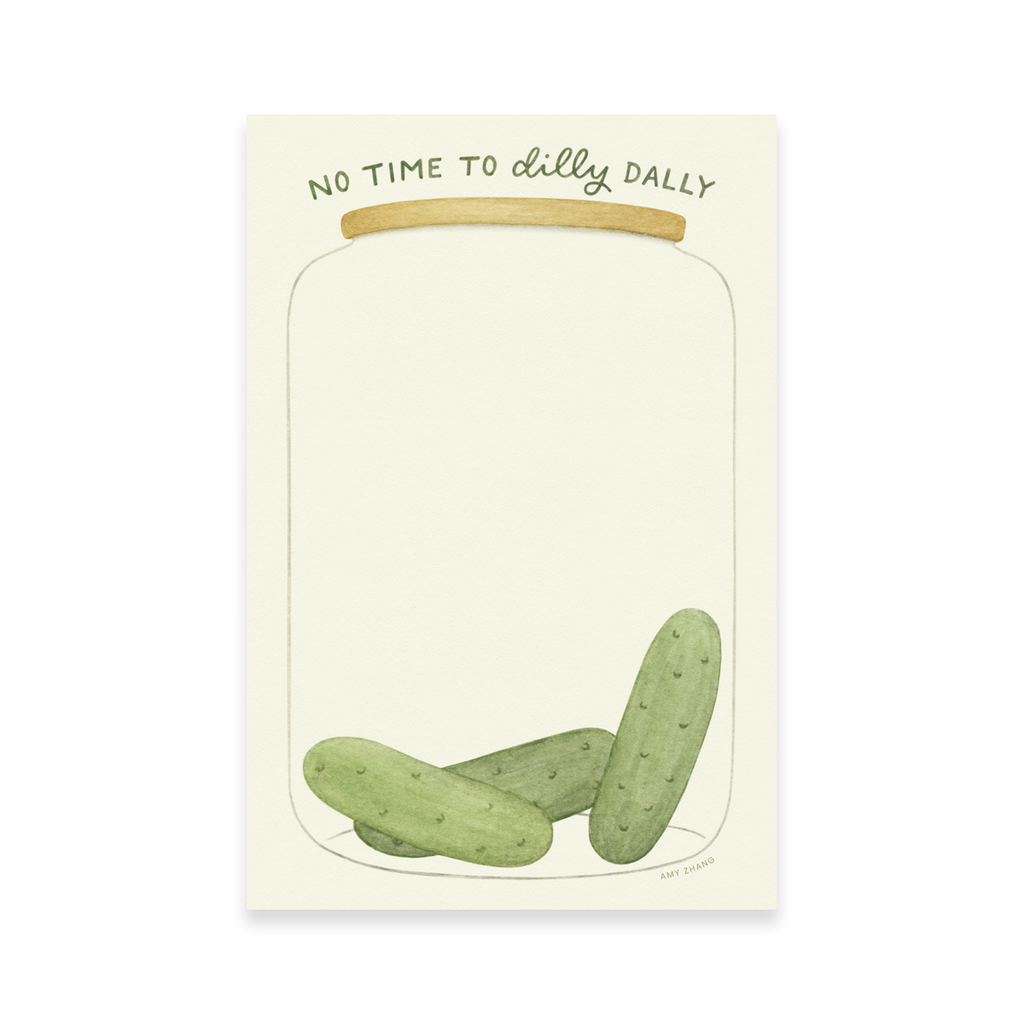 No Time To Dilly Dally — Pickle Lovers Food Pun Notepad